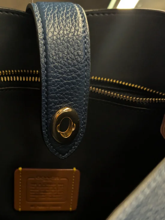 Coach Pebbled Leather Shoulder Bucket Bag in Blue - Picture 4 of 4